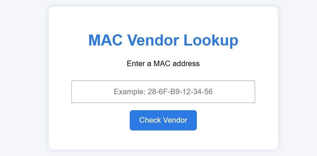 Interactive MAC Address Lookup Tool for My Students