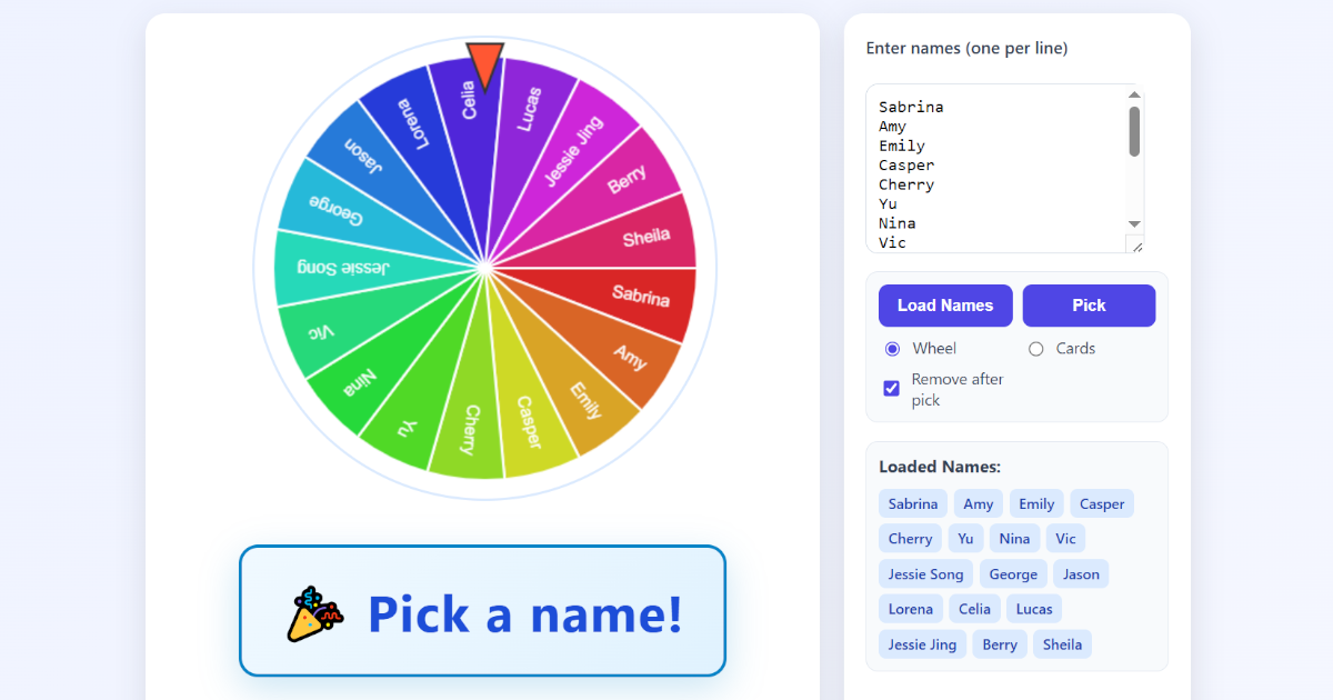 Build a Random Name Picker with HTML, CSS, and JavaScript